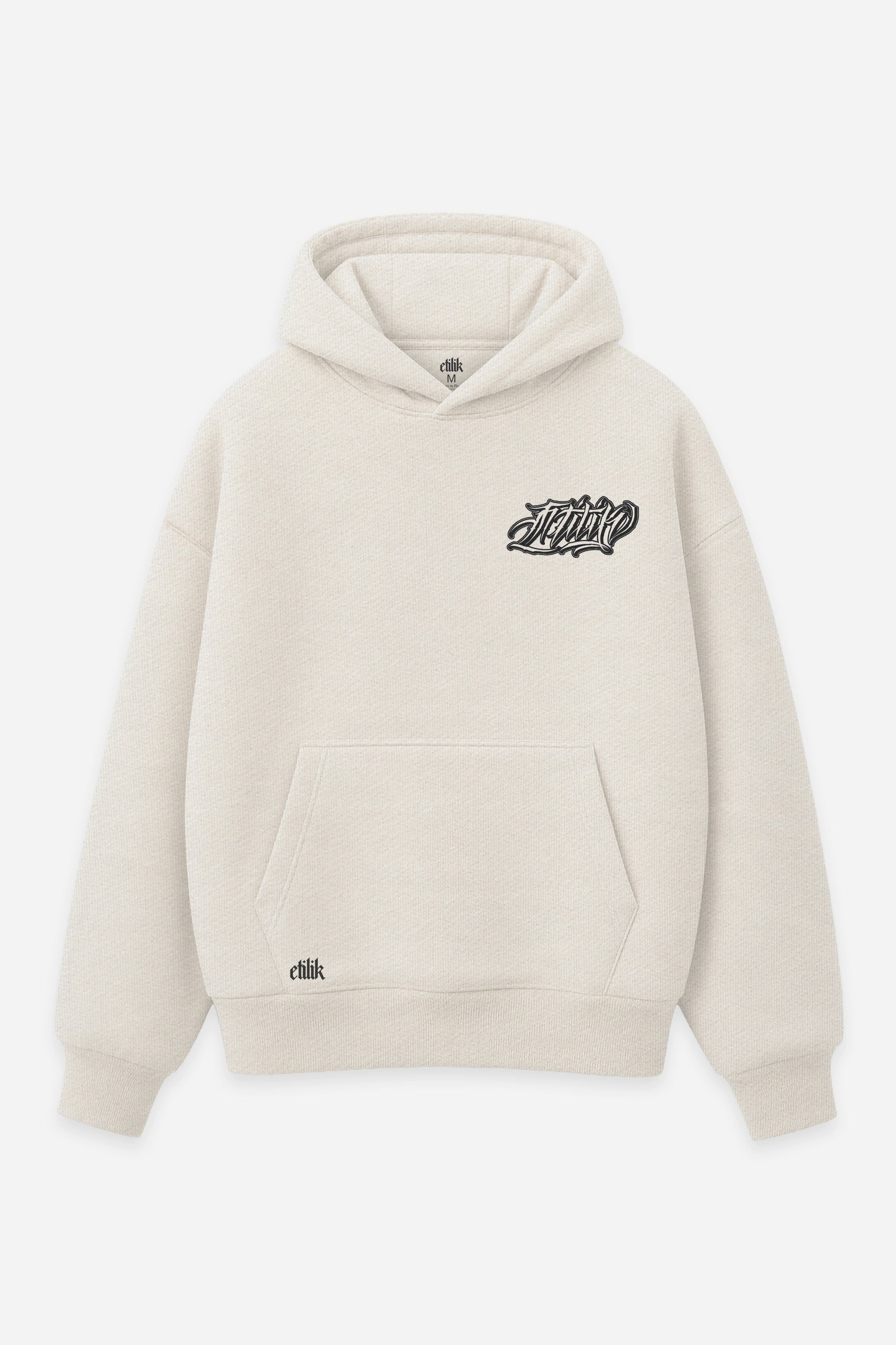 Hoodie Pray for the Rave vanilla, face : logo Etilik, design free party rave, sweat à capuche Etilik Wear