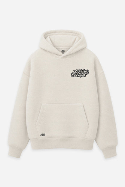 Hoodie Pray for the Rave vanilla, face : logo Etilik, design free party rave, sweat à capuche Etilik Wear