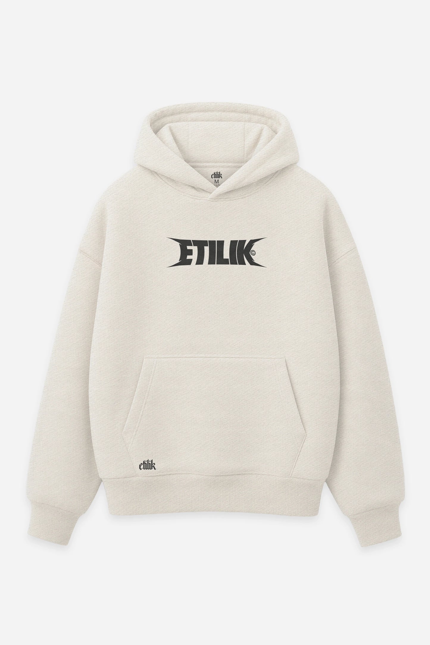 Hoodie Sauve une teuf mange un keuf vanilla, face : logo Etilik, free party teuf, sweat à capuche Etilik Wear