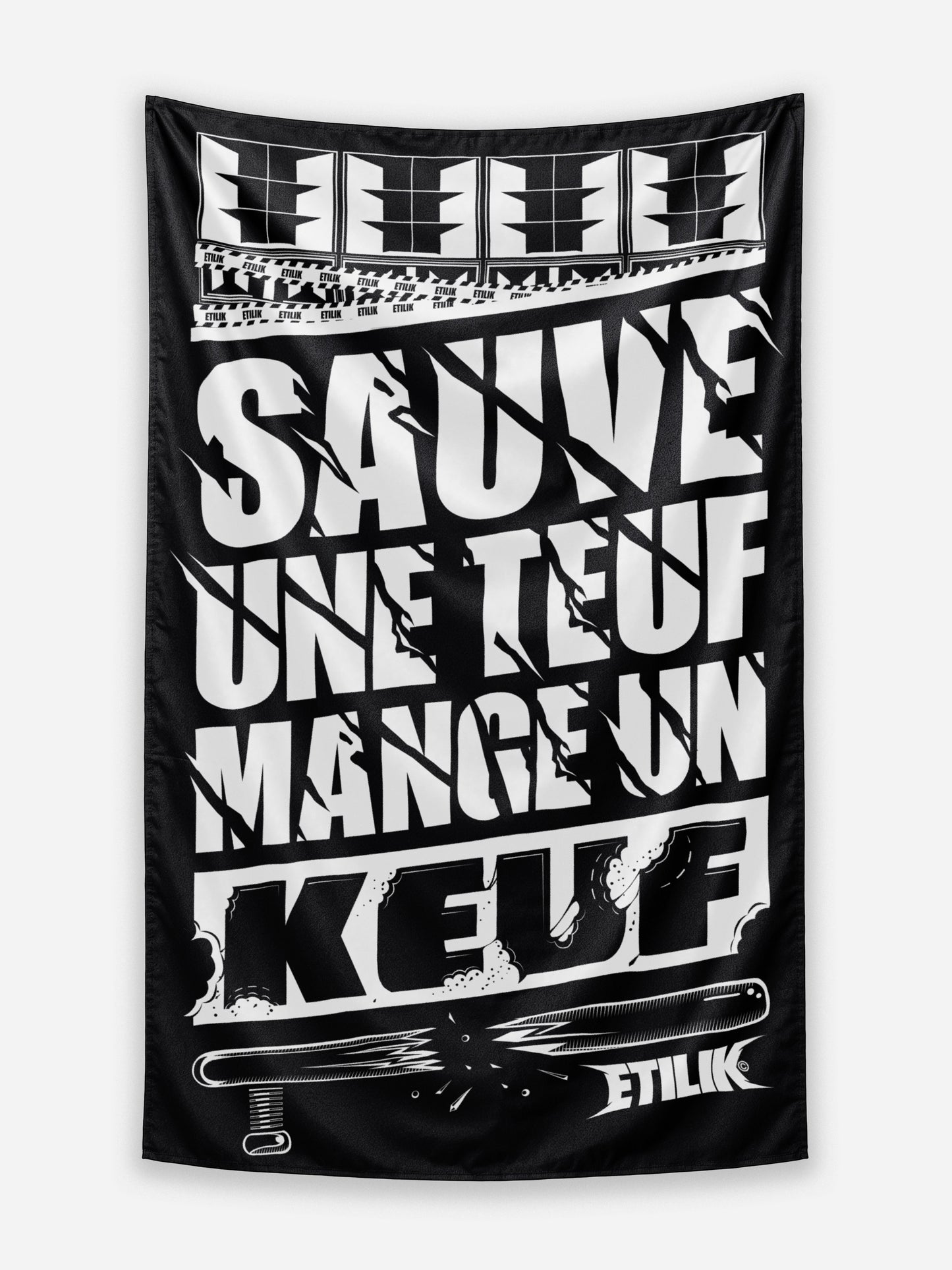 Sauve une teuf mange un keuf - Tenture