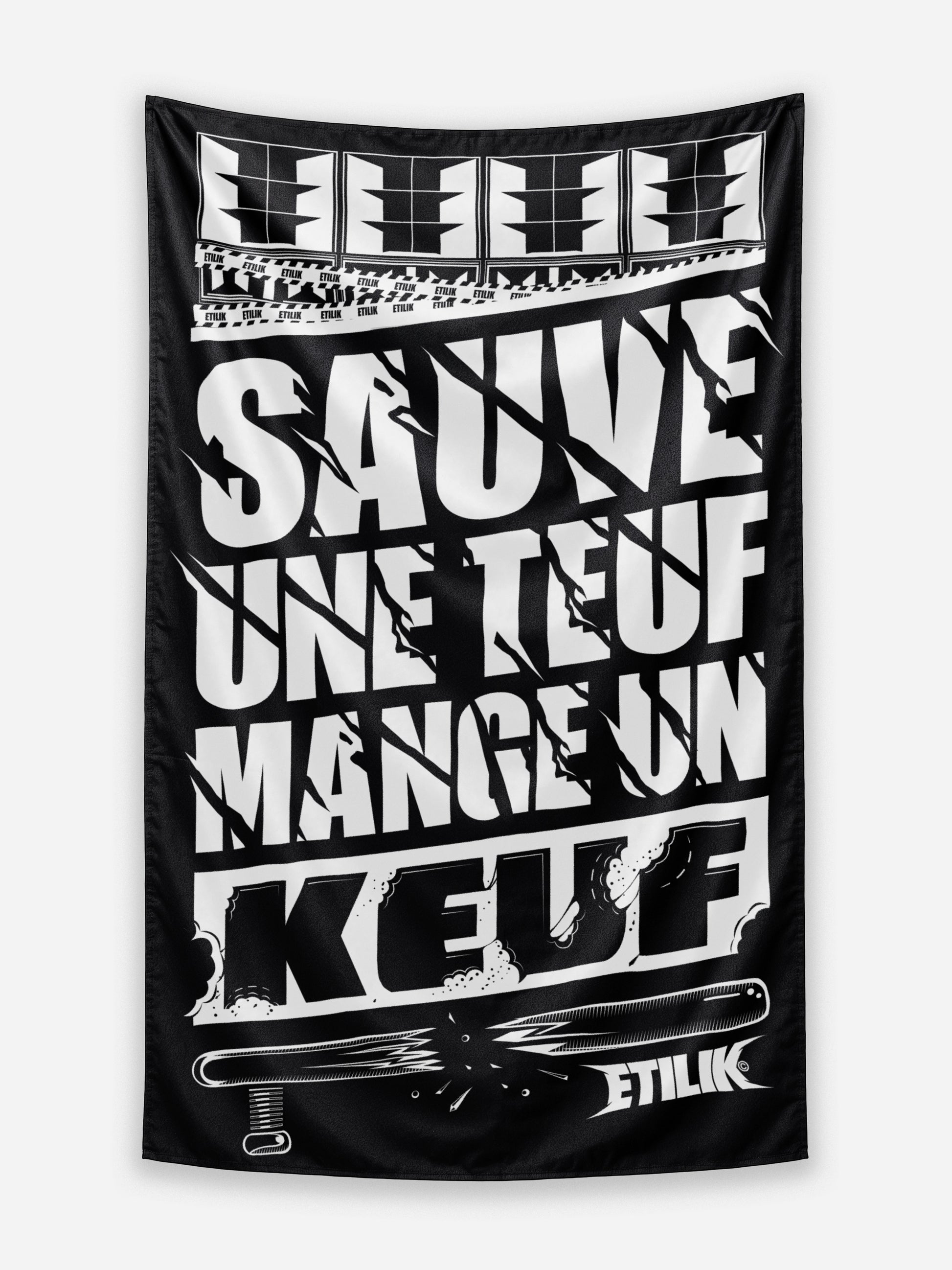 Sauve une teuf mange un keuf - Tenture