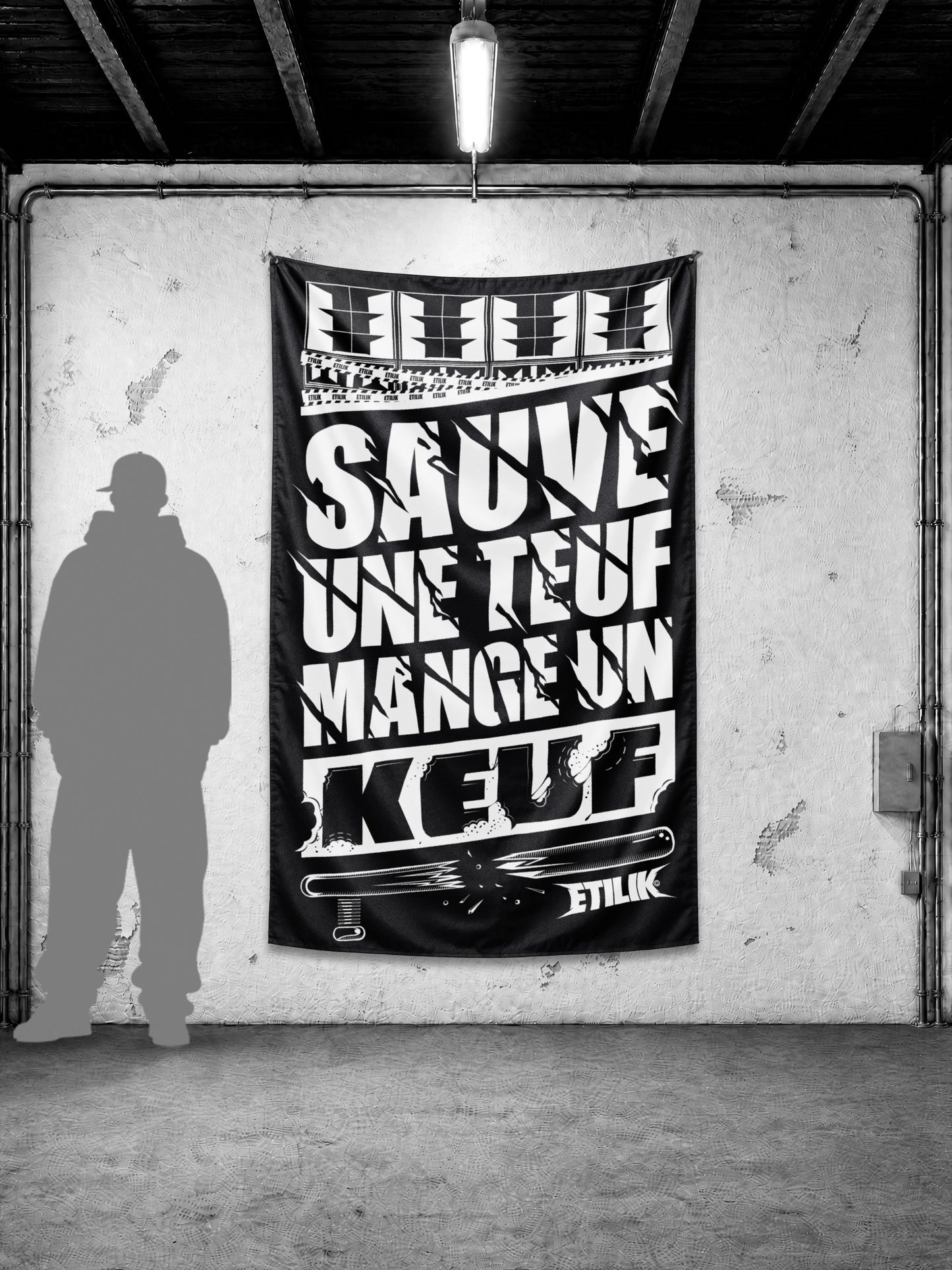 Sauve une teuf mange un keuf - Tenture