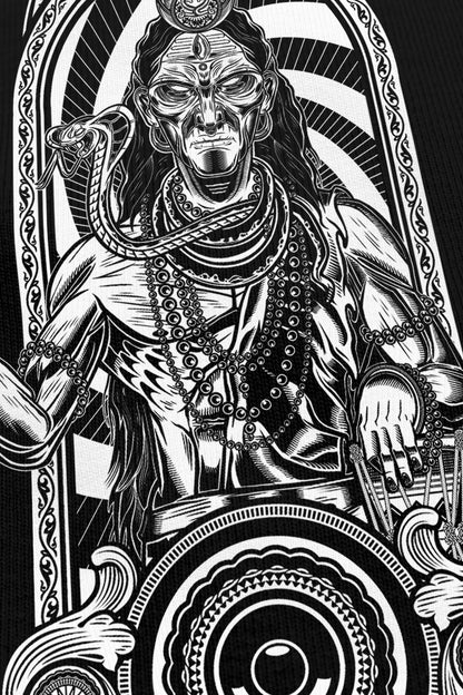 Shiva V1 noir, zoom sur l'impression du visuel, Etilik Wear