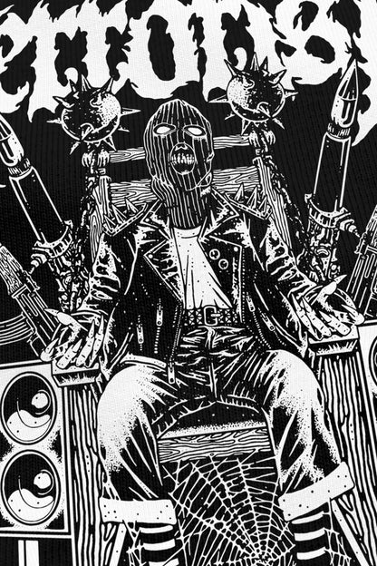 Sound Terrorist noir, zoom sur l'impression du visuel, Etilik Wear