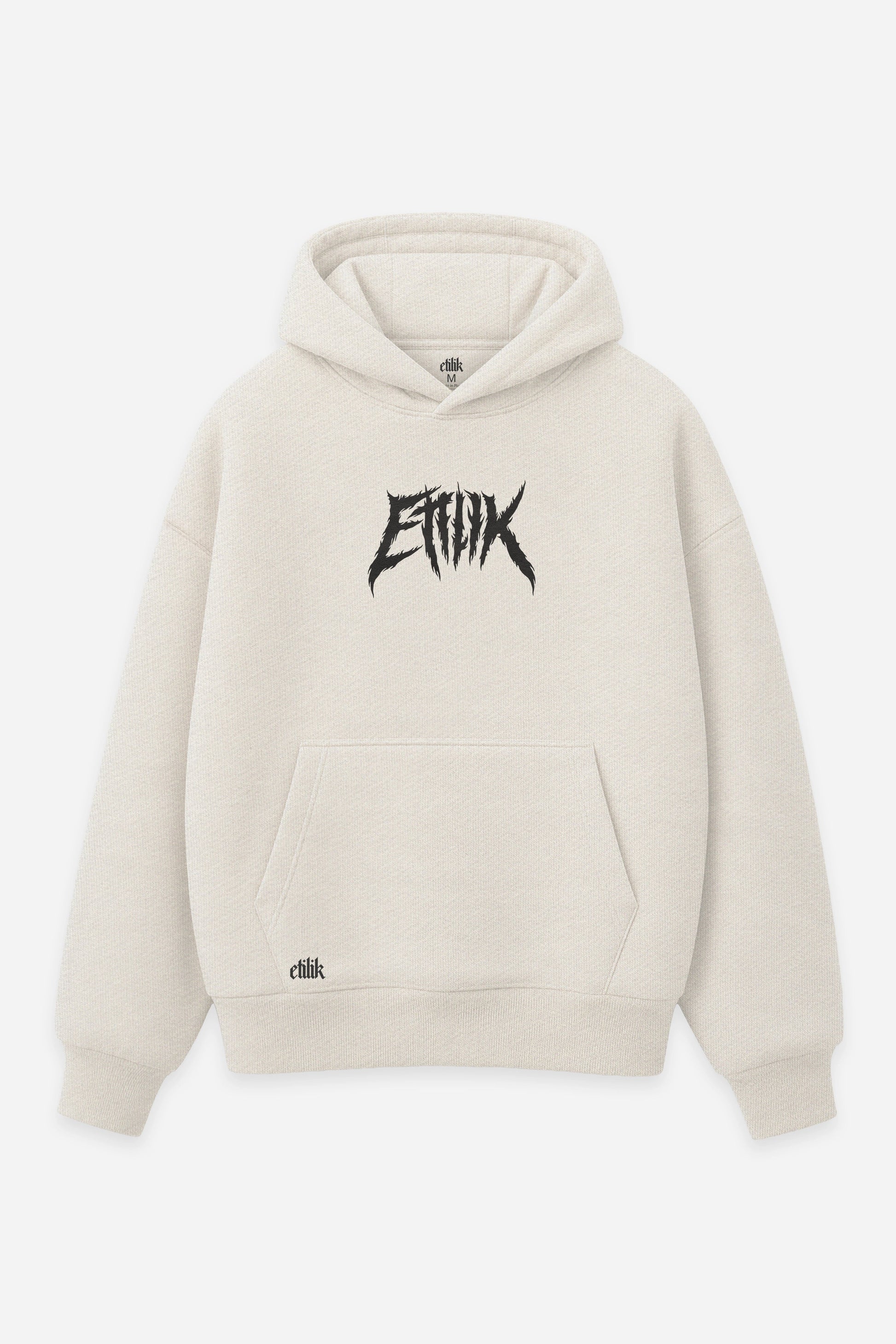 Hoodie Sound Terrorist vanilla, face : logo Etilik, free party sound system, sweat à capuche Etilik Wear