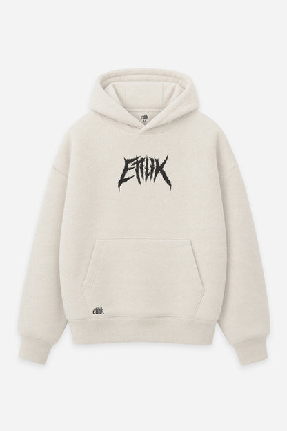 Hoodie Sound Terrorist vanilla, face : logo Etilik, free party sound system, sweat à capuche Etilik Wear