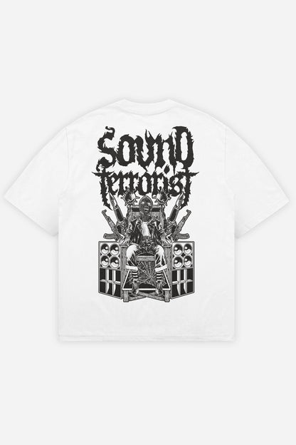 Sound Terrorist t-shirt blanc oversize dos
