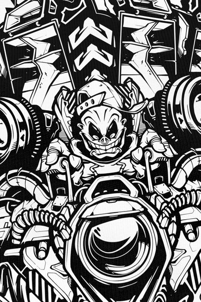 Space Tawa noir, zoom sur l'impression du visuel, Etilik Wear