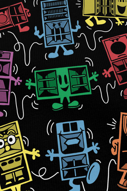 Speakers Family's noir, zoom sur l'impression du visuel, Etilik Wear