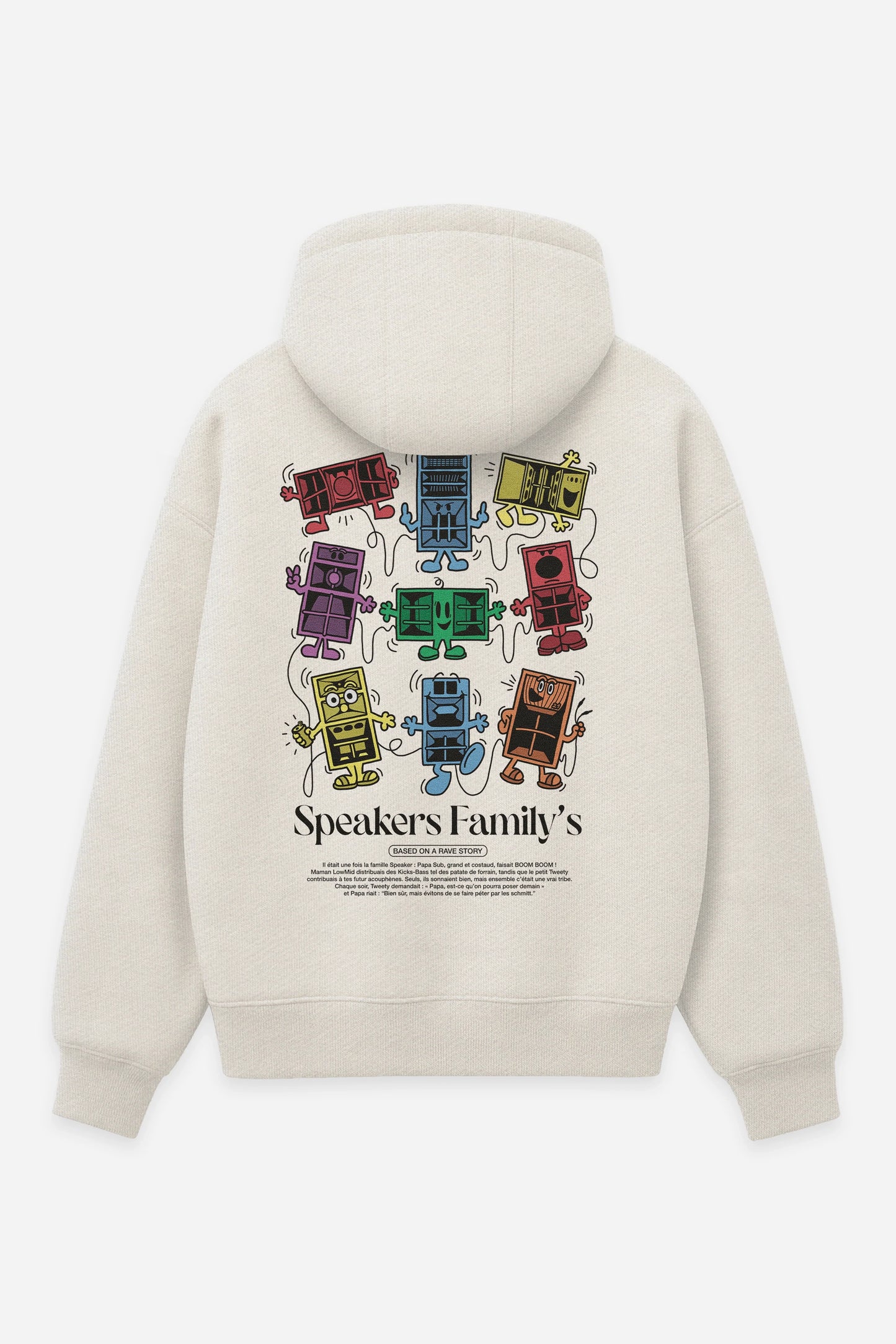 Hoodie Speakers Family's vanilla, dos : design free party teuf rave, sweat à capuche Etilik Wear