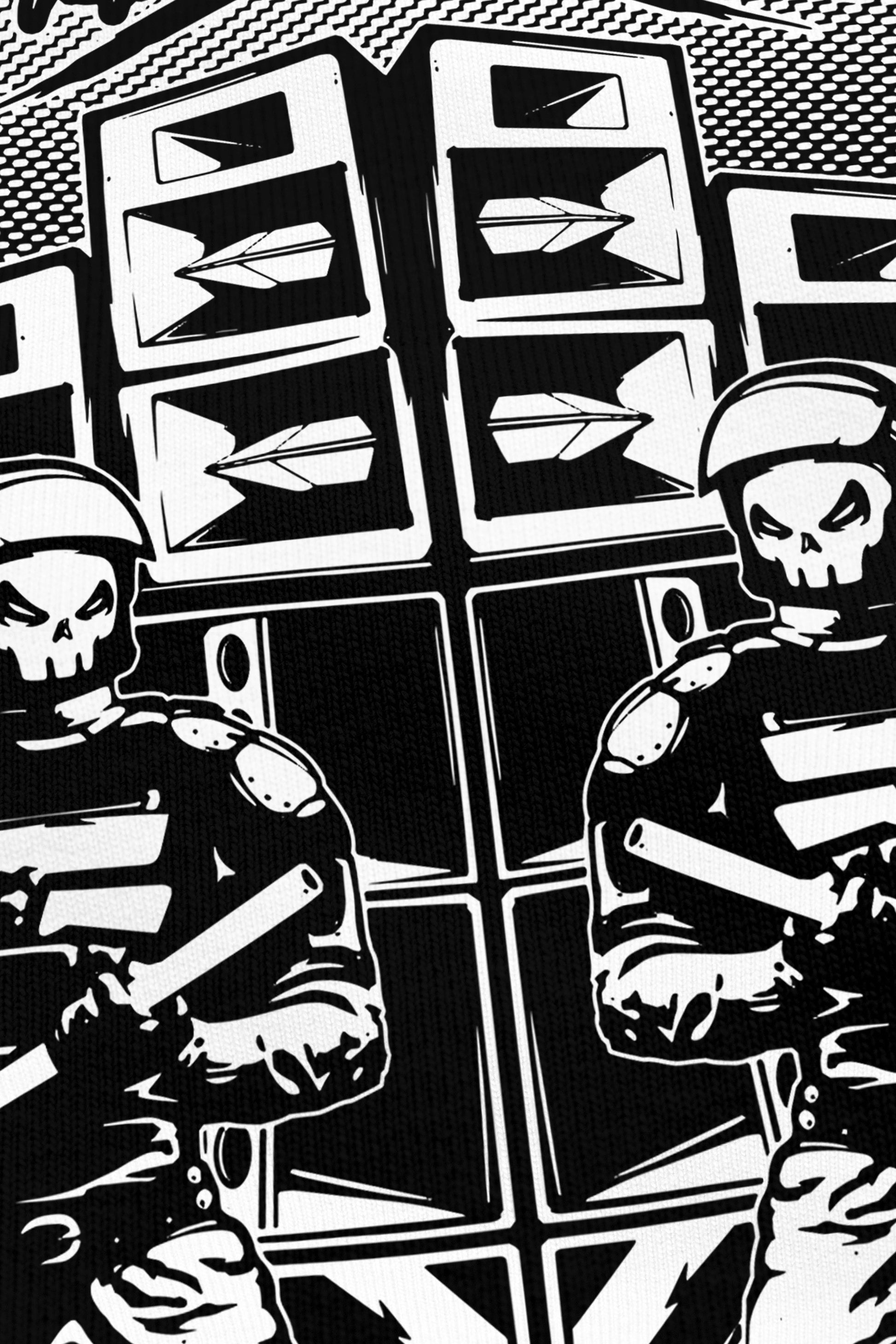 Tapage Nocturne noir, zoom sur l'impression du visuel, Etilik Wear