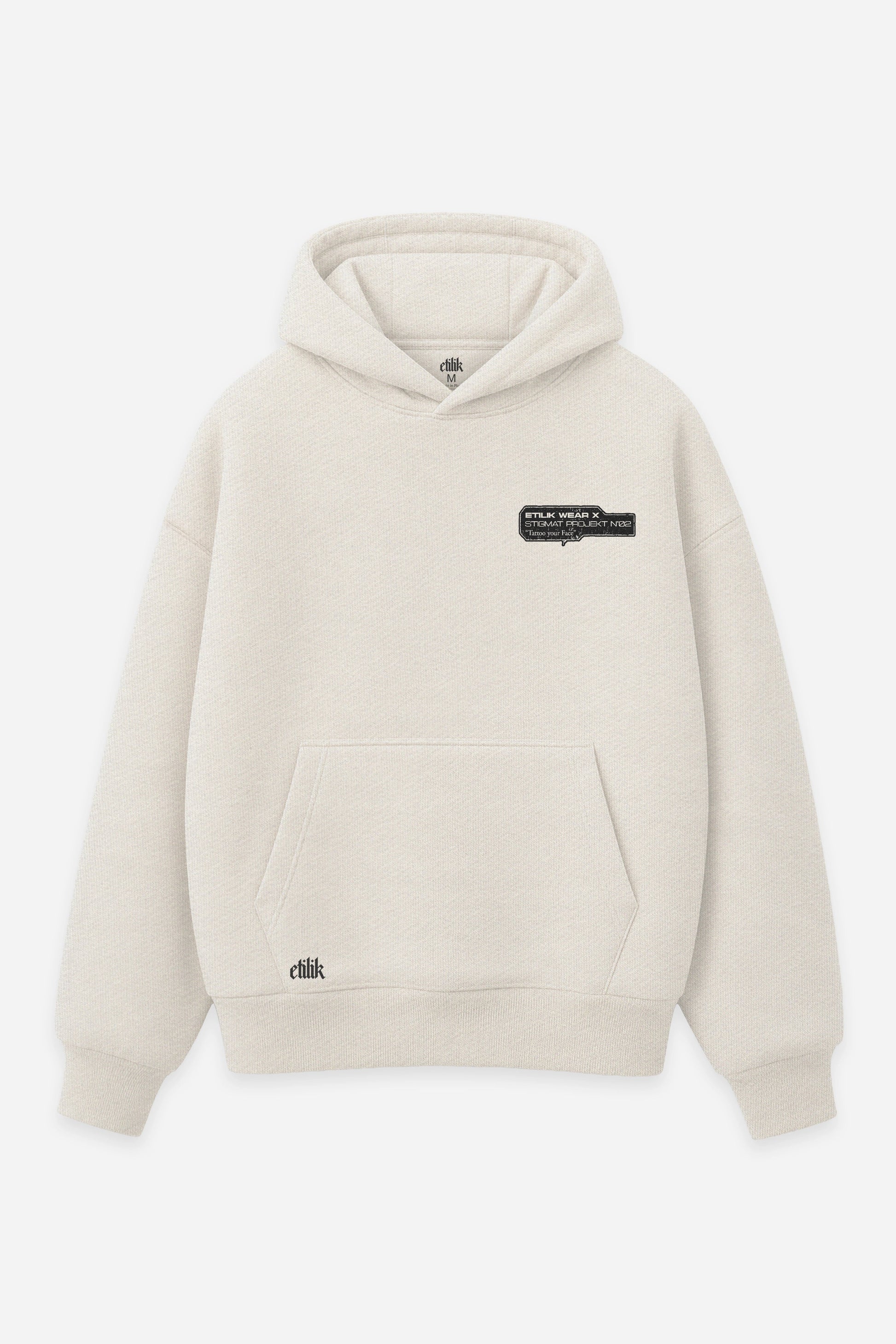 Hoodie Tattoo your Face vanilla, face : logo Etilik, design tattoo free party, sweat à capuche Etilik Wear