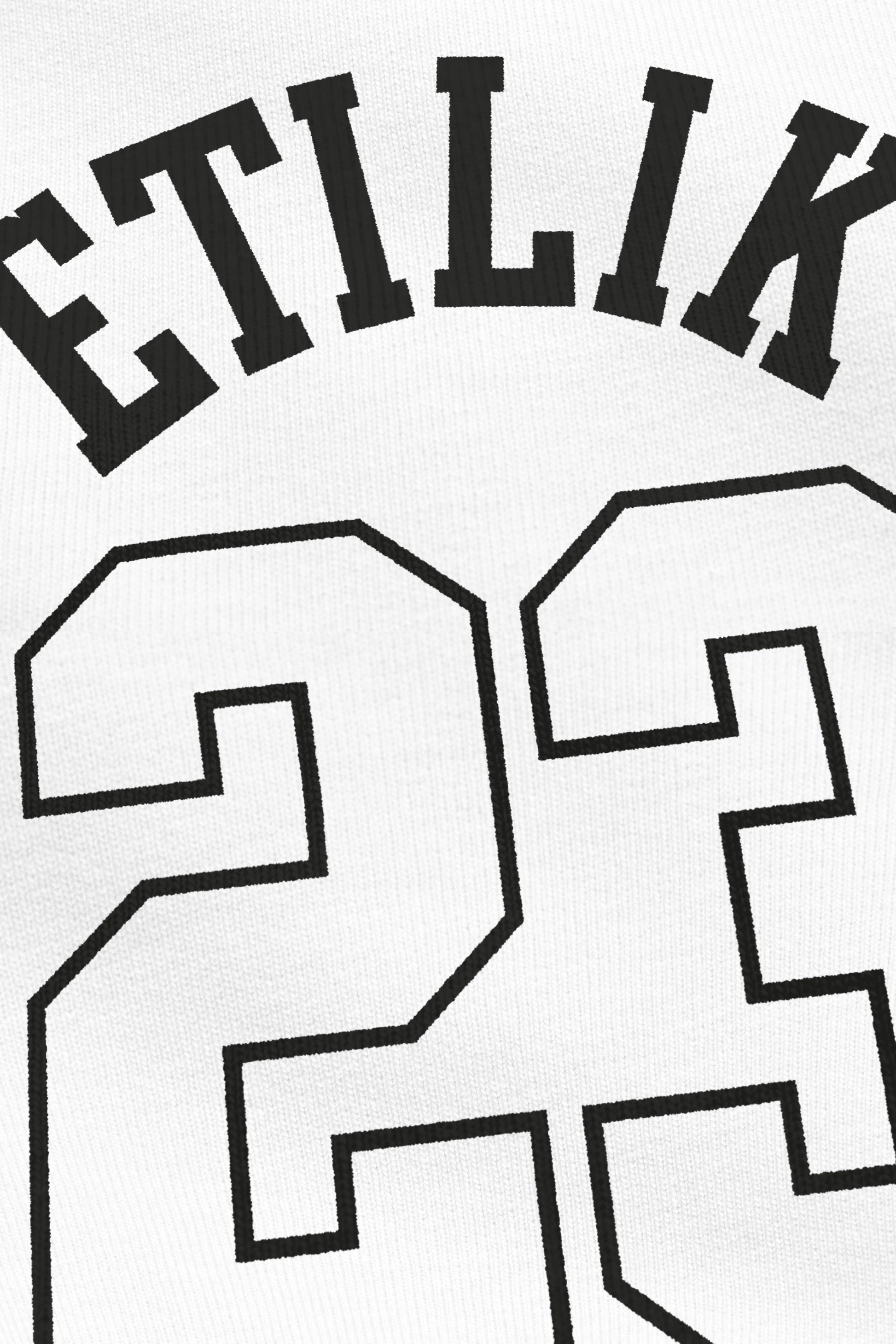23 Tekno blanc, zoom sur l'impression du visuel, Etilik Wear