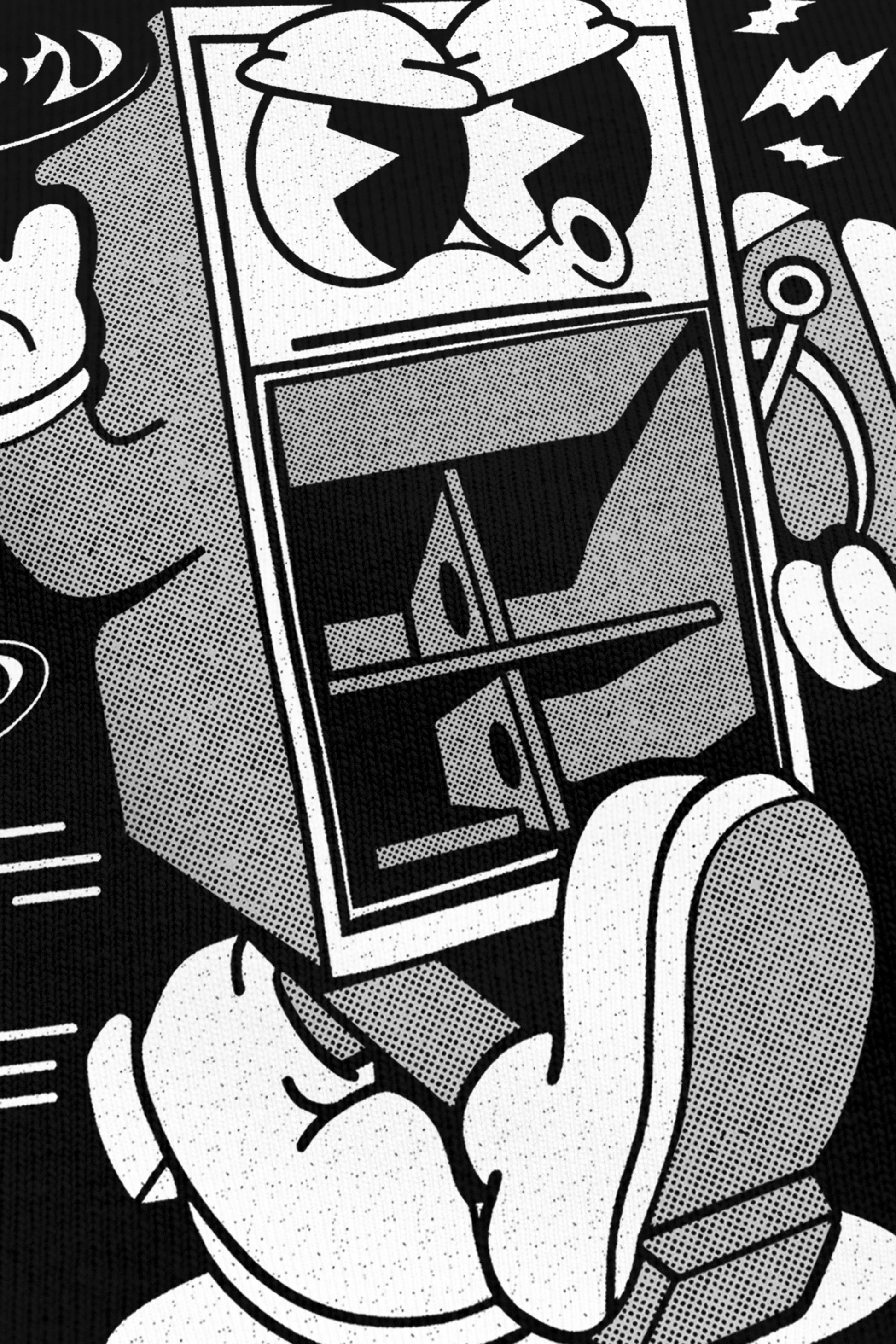 Tekno Dealer noir, zoom sur l'impression du visuel, Etilik Wear