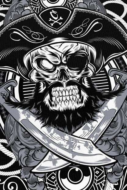 Tekno Pirate noir, zoom sur l'impression du visuel, Etilik Wear