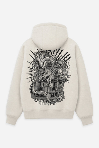 Hoodie The Raving Quest vanilla, dos : design free party teuf rave, sweat à capuche Etilik Wear