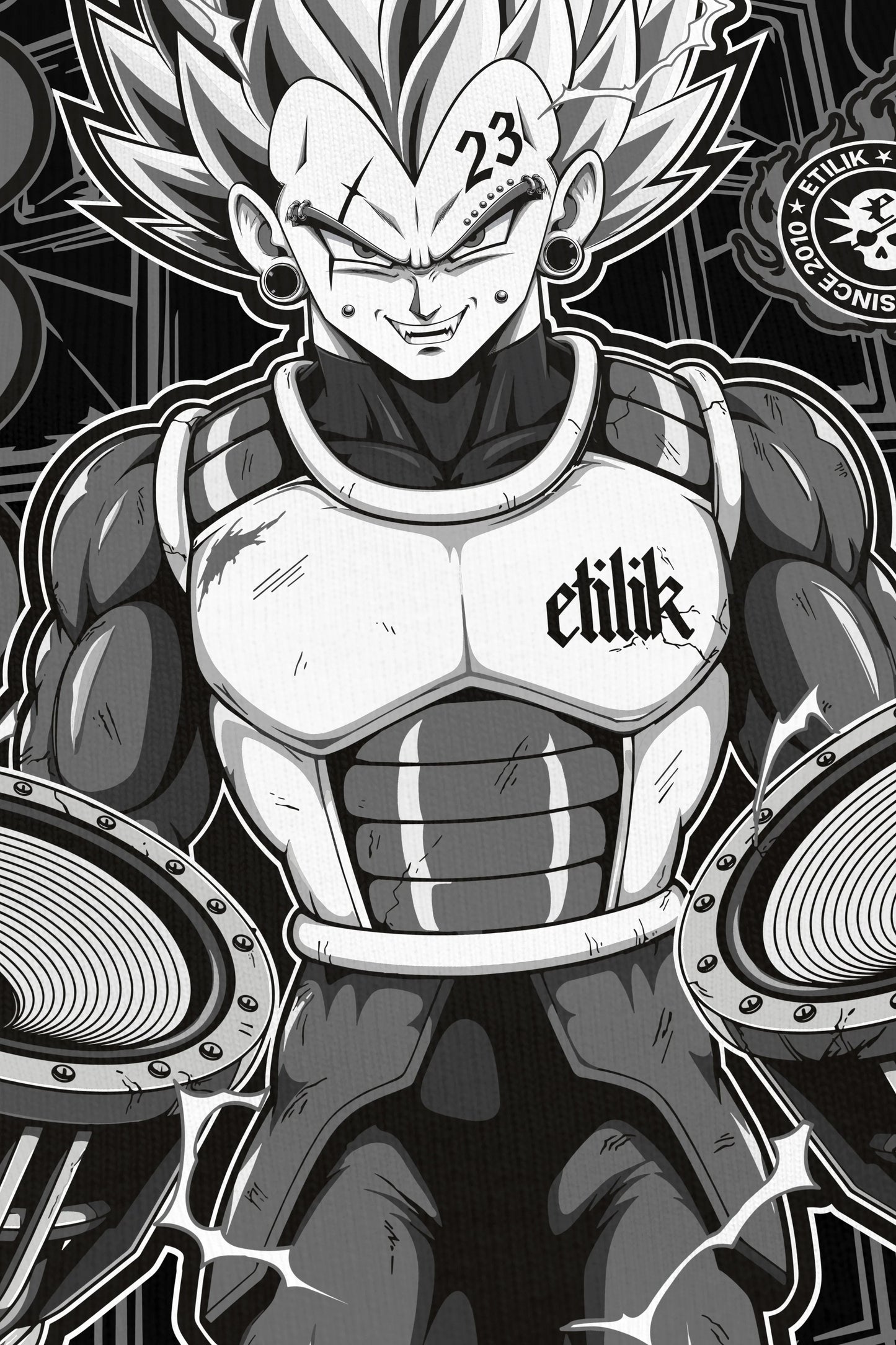 Vegebass Vegebass Grey noir, zoom sur l'impression du visuel, Etilik Wear