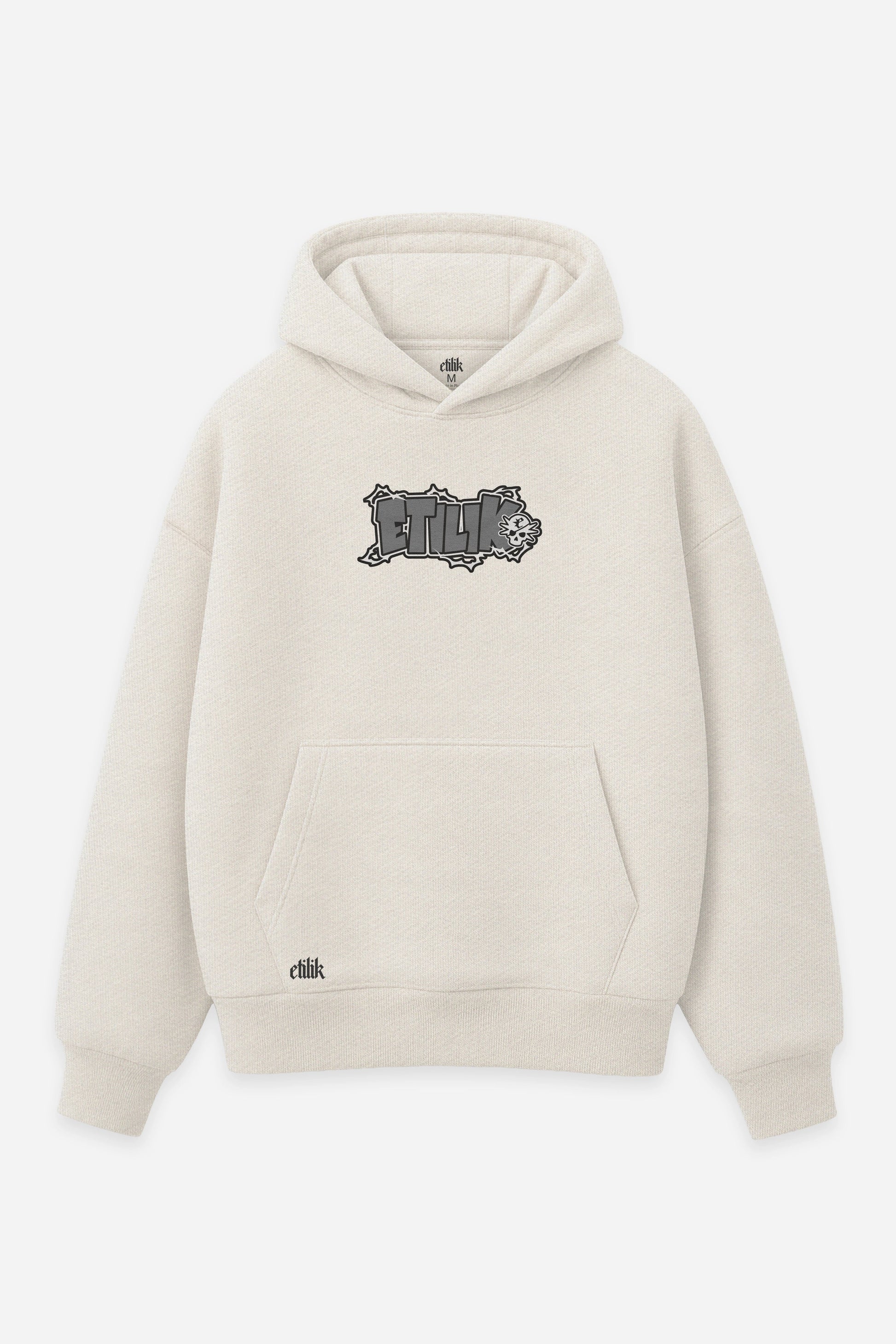 Hoodie Vegebass grey vanilla, face : logo Etilik, bootleg DBZ, sweat à capuche Etilik Wear