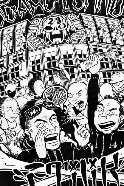 We are Tekno noir, zoom sur l'impression du visuel, Etilik Wear