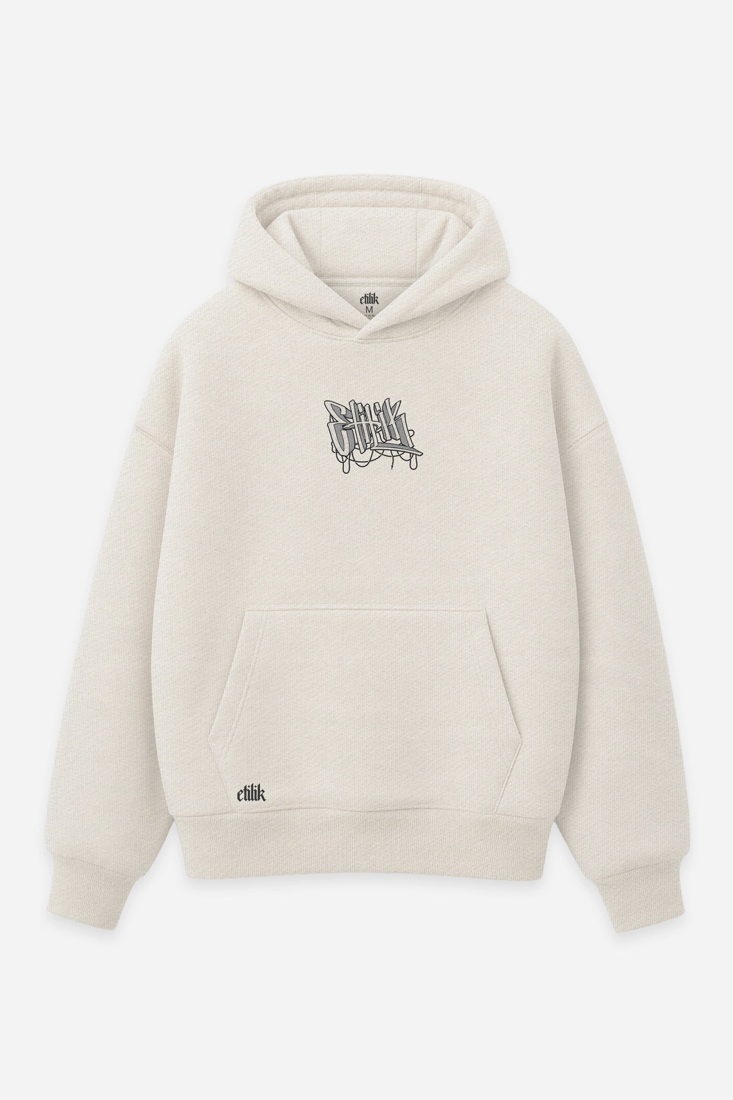 Hoodie Zone Autonome Temporaire vanilla, face : logo Etilik, free party rave, sweat à capuche Etilik Wear