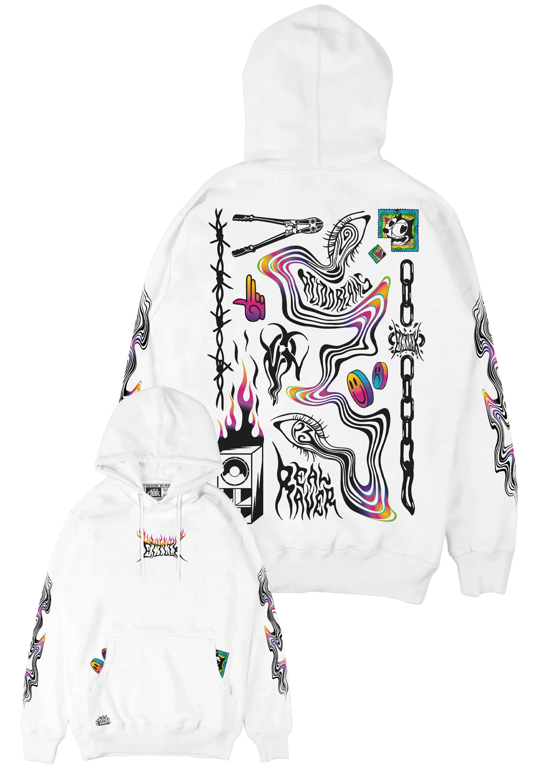 Acid Dreams White - Hoodie - Etilik Wear 