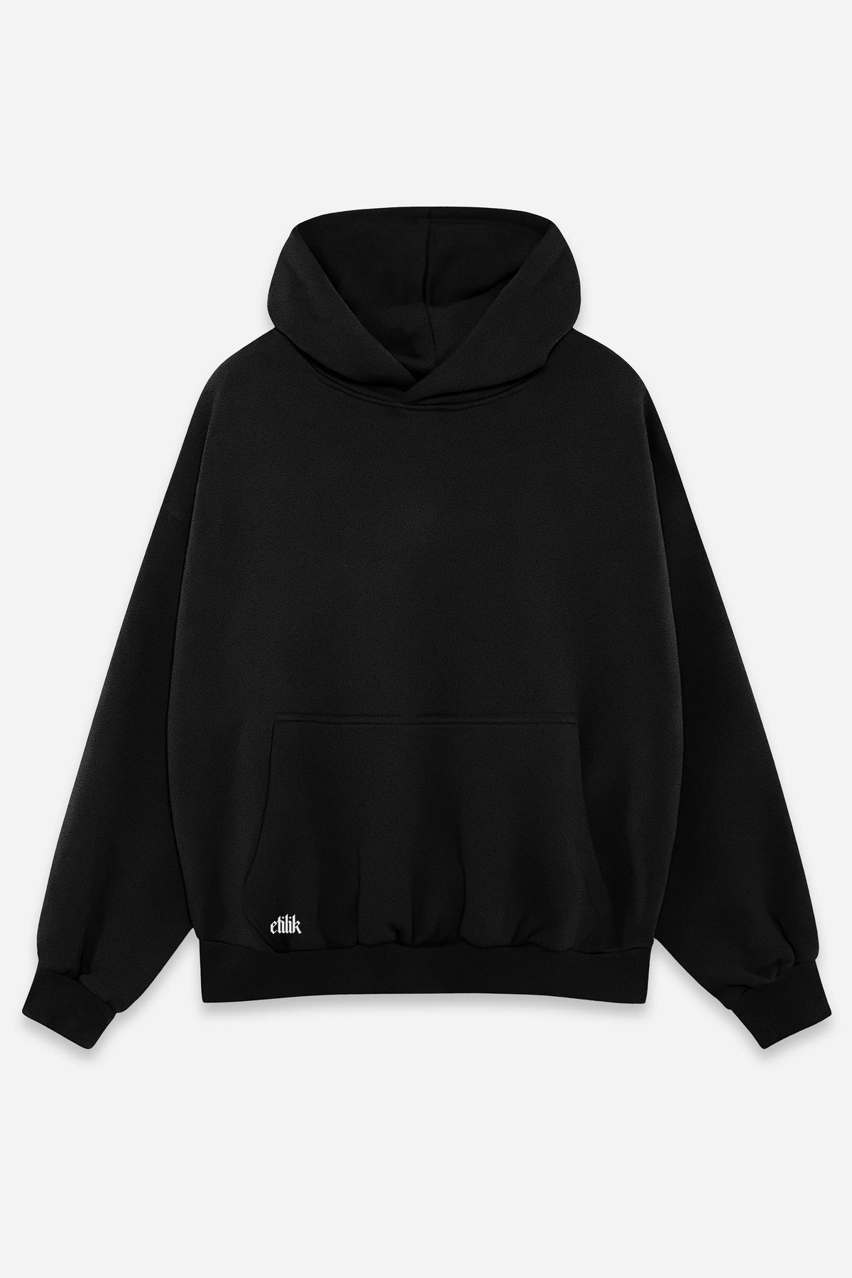 Custom Hoodie noir, à plat