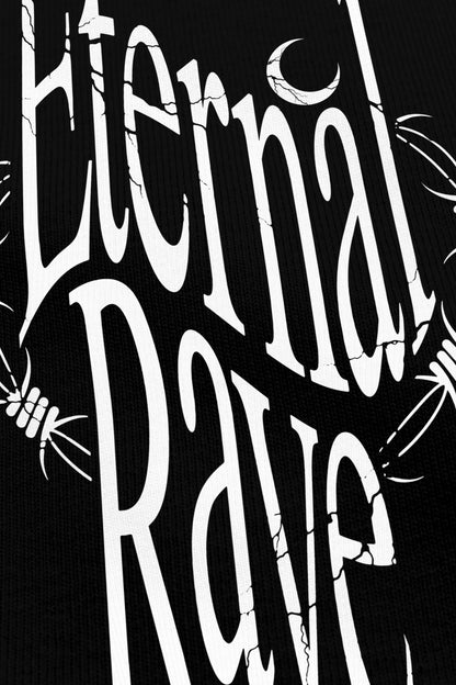 Eternal Rave noir, zoom sur l'impression du visuel, Etilik Wear