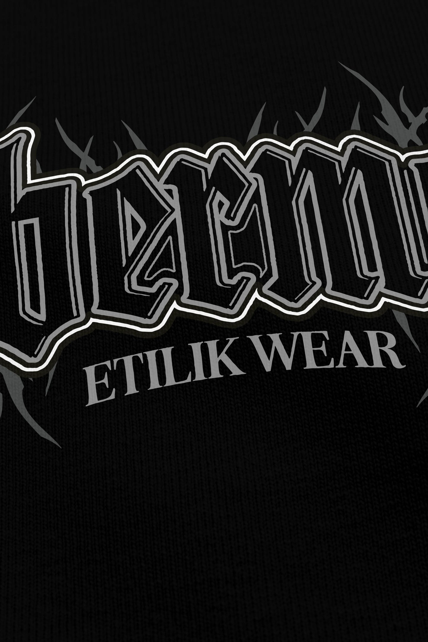 Gabbermeister Spike zoom sur l'impression du visuel, Etilik Wear