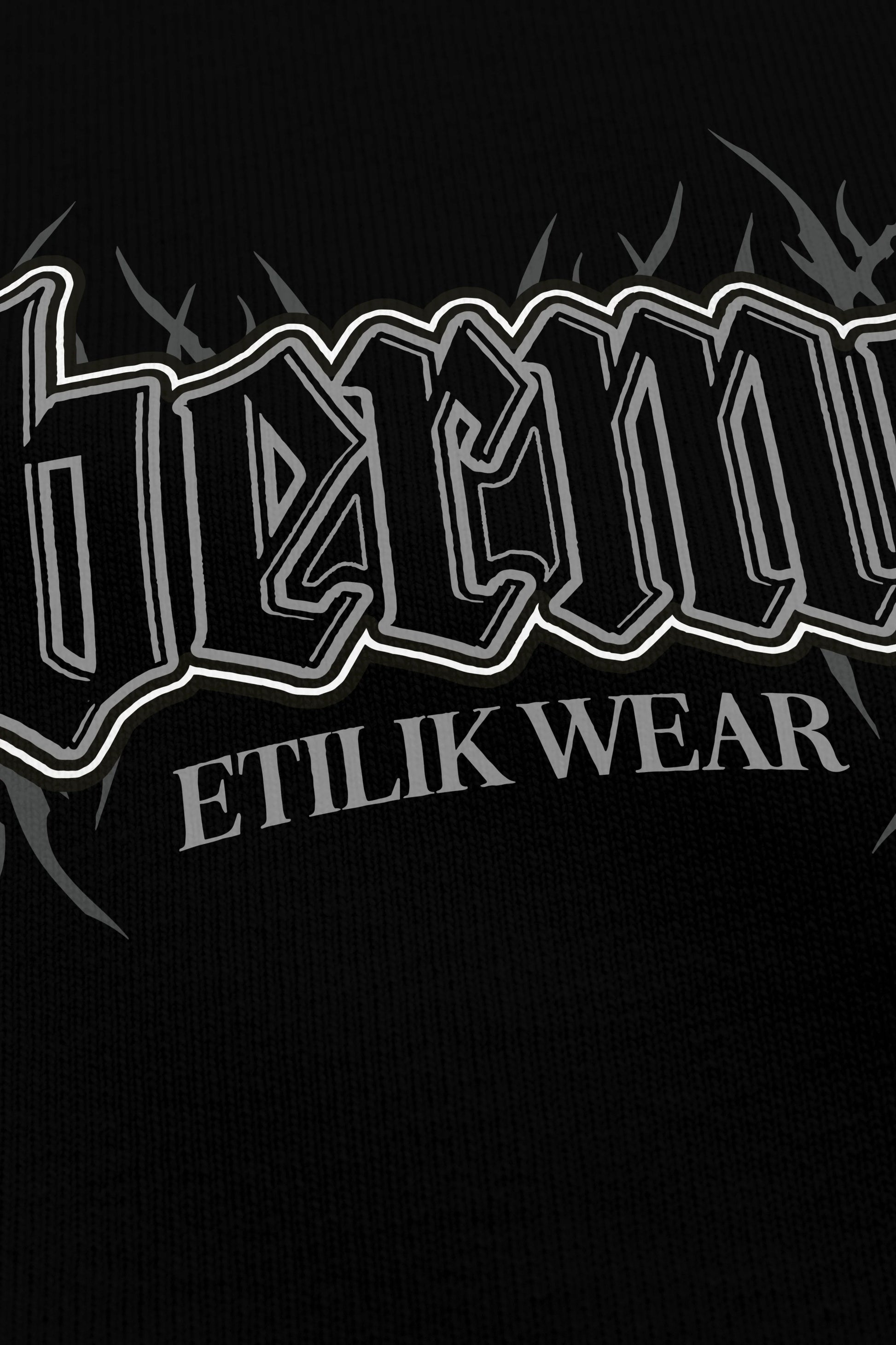 Gabbermeister Spike zoom sur l'impression du visuel, Etilik Wear