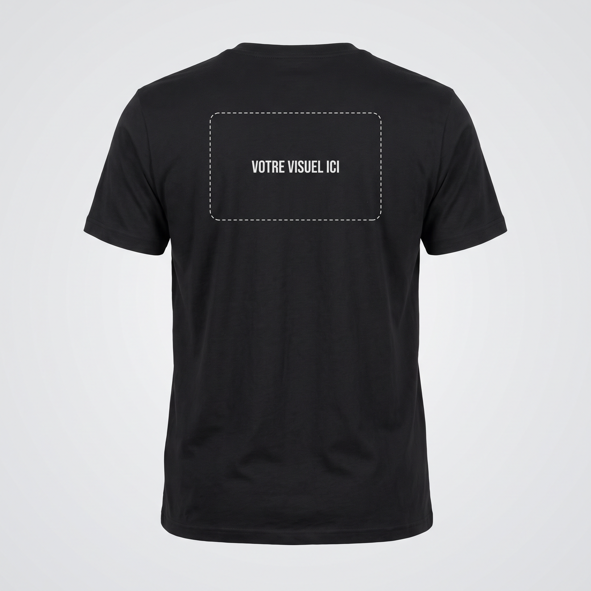 T-shirt personnalisé noir, dos : votre visuel imprimé ici, Etilik Wear