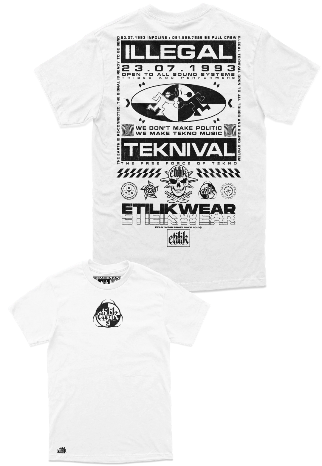 Illegal Teknival White - T-shirt - Etilik Wear 