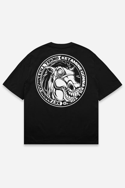 T-shirt Keta Kill Tekno noir oversize, dos : design tekno hardcore, free party teuf rave, Etilik Wear