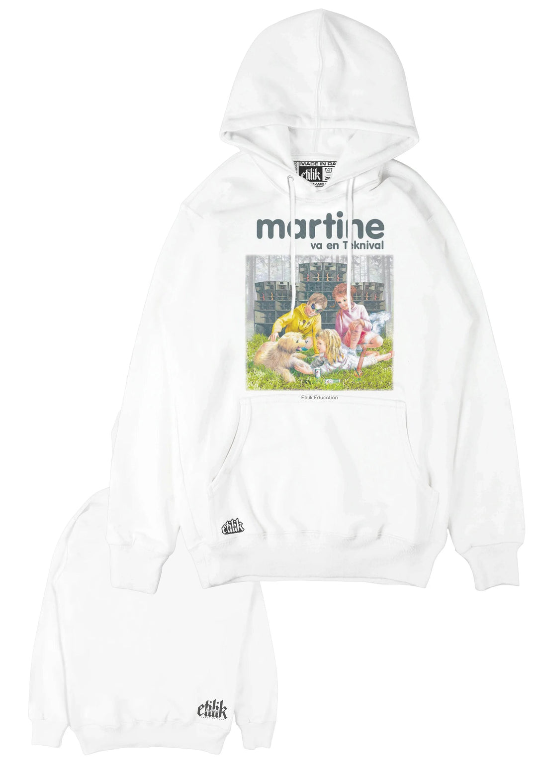 Martine va en Teknival White - Hoodie - Etilik Wear 