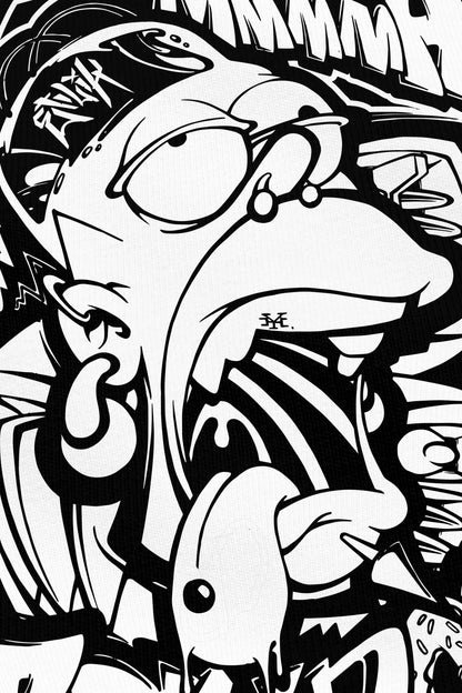 Mmmh Tekno noir, zoom sur l'impression du visuel, Etilik Wear