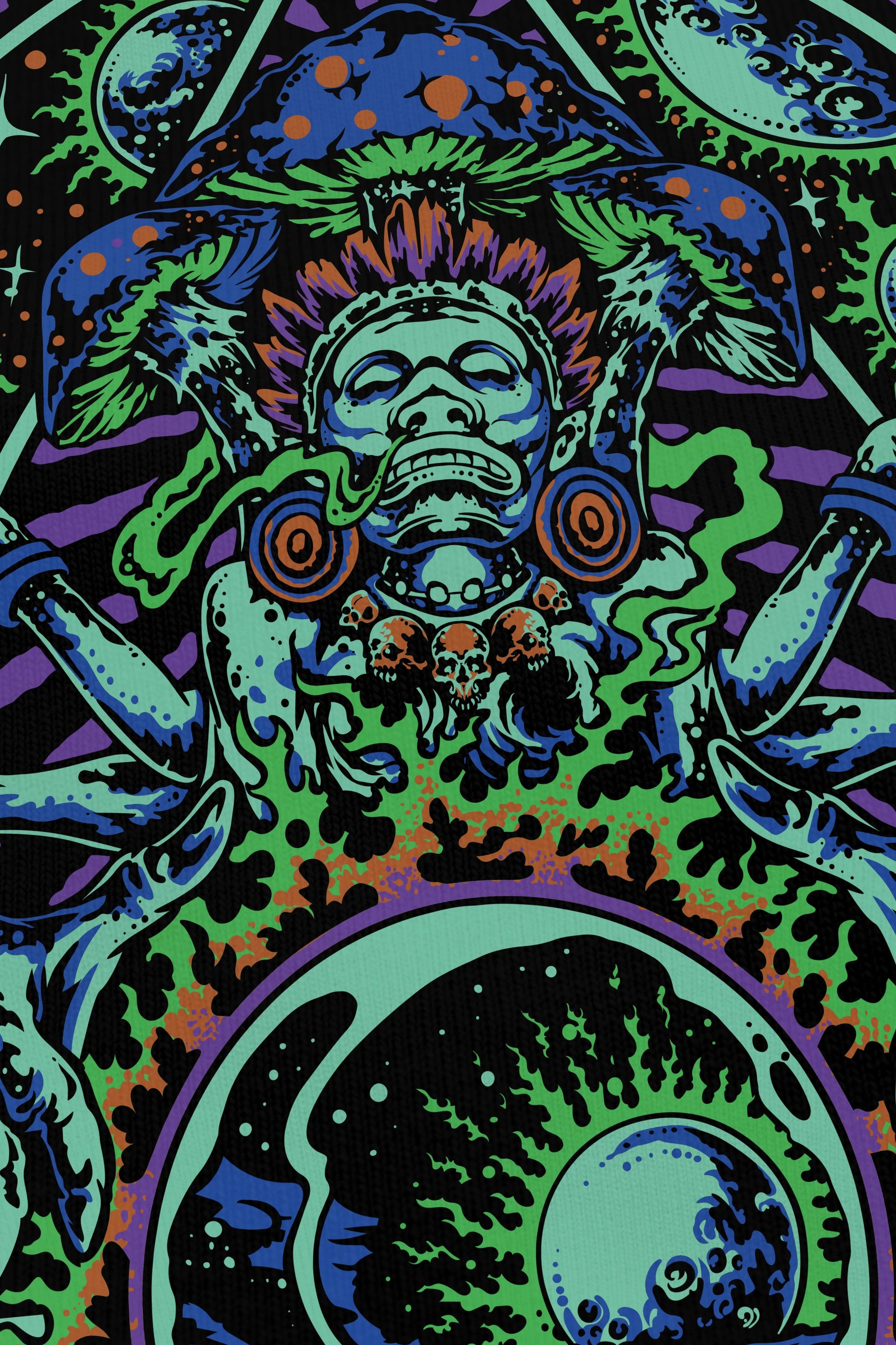 Psychetilik Green noir, zoom sur l'impression du visuel, Etilik Wear