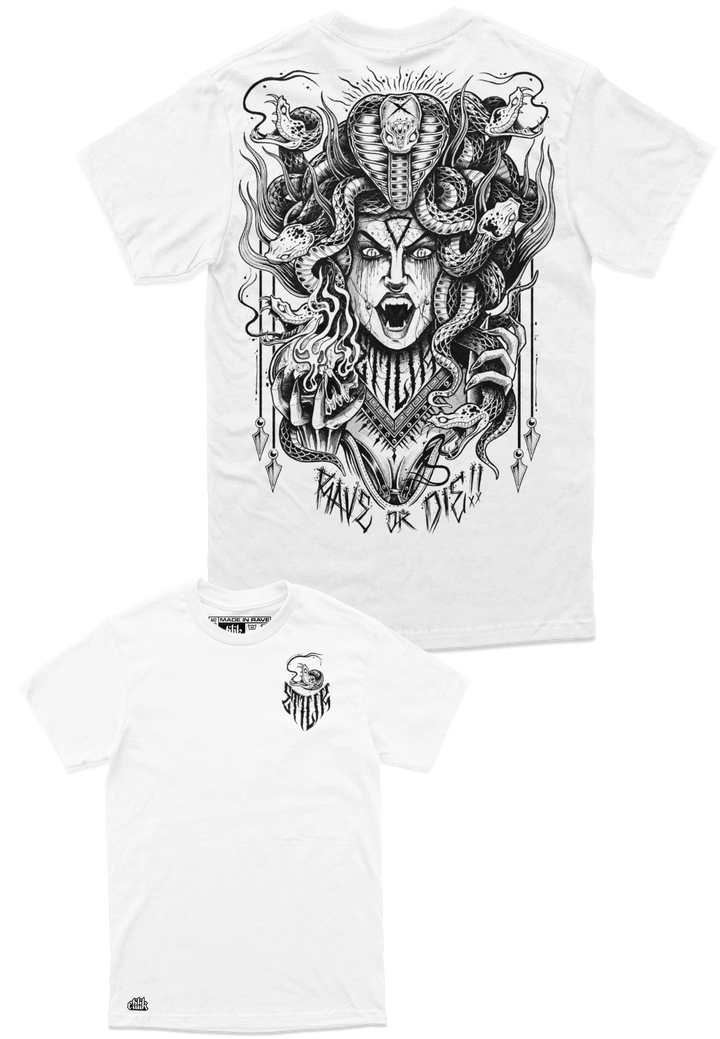 Rave Or Die White - T-shirt - Etilik Wear 