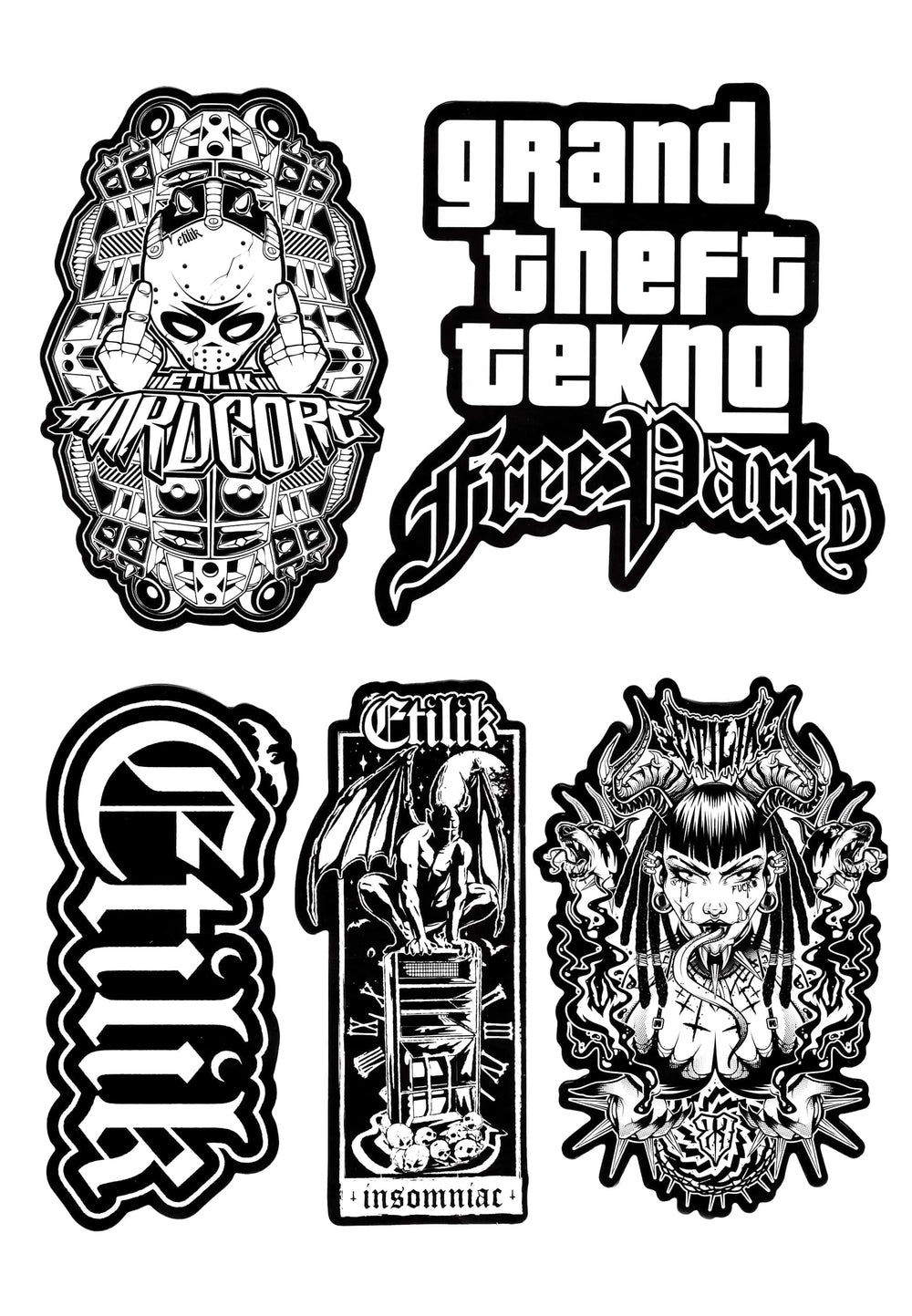 Etk Collection B&W stickers pack series 2 - Etilik Wear 