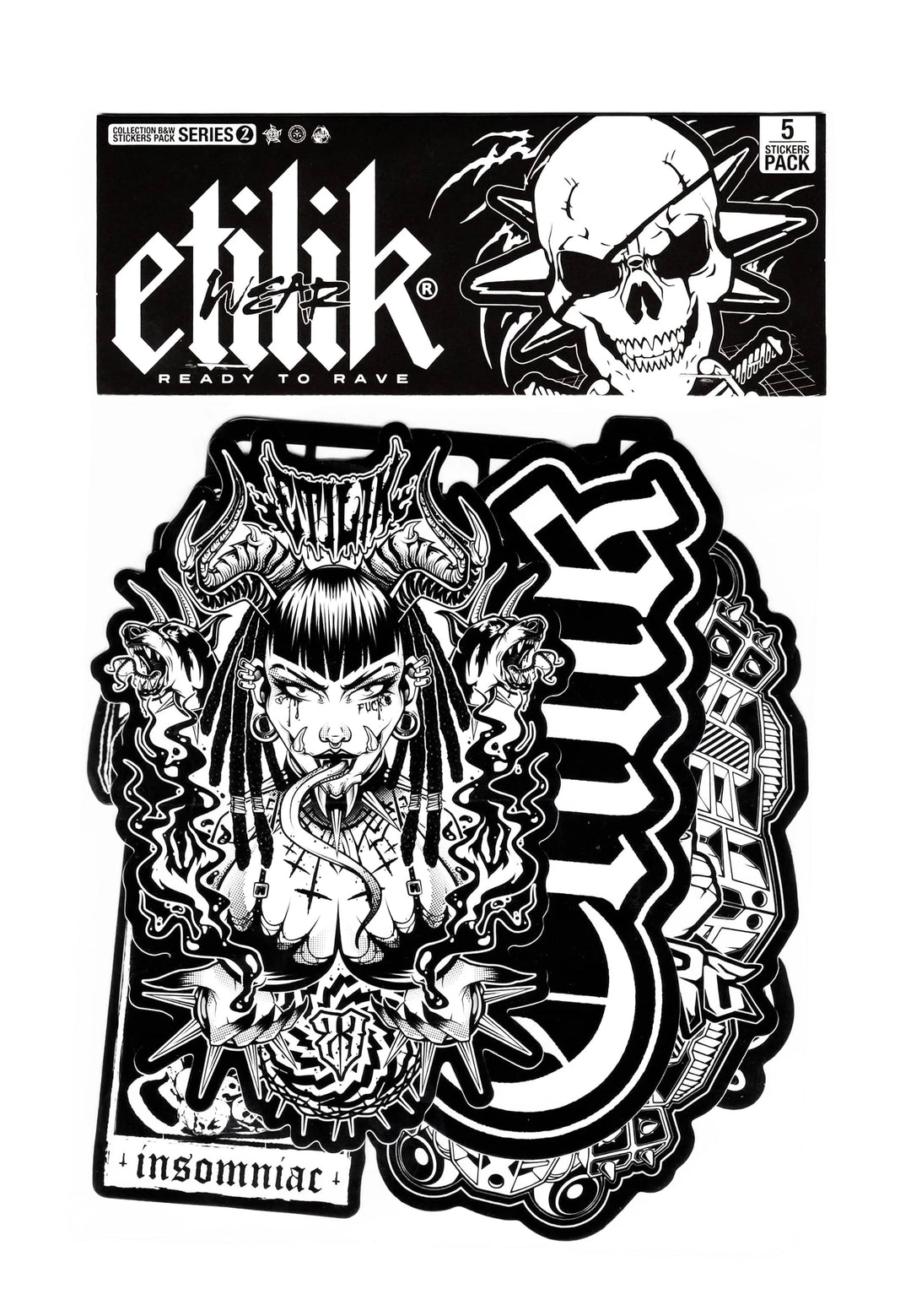 Etk Collection B&W stickers pack series 2 - Etilik Wear 