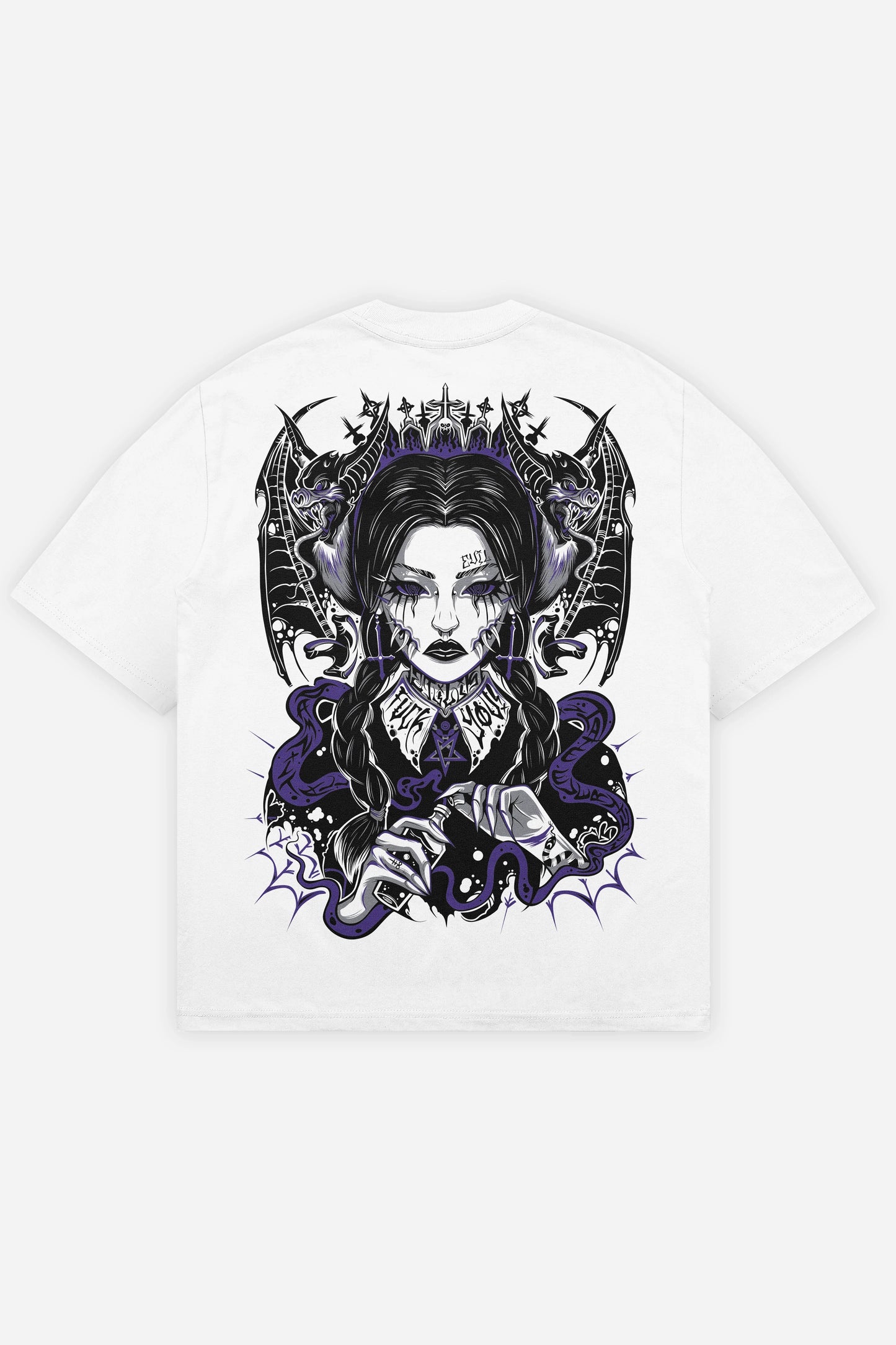 Wednesday T-shirt blanc dos (Oversize)