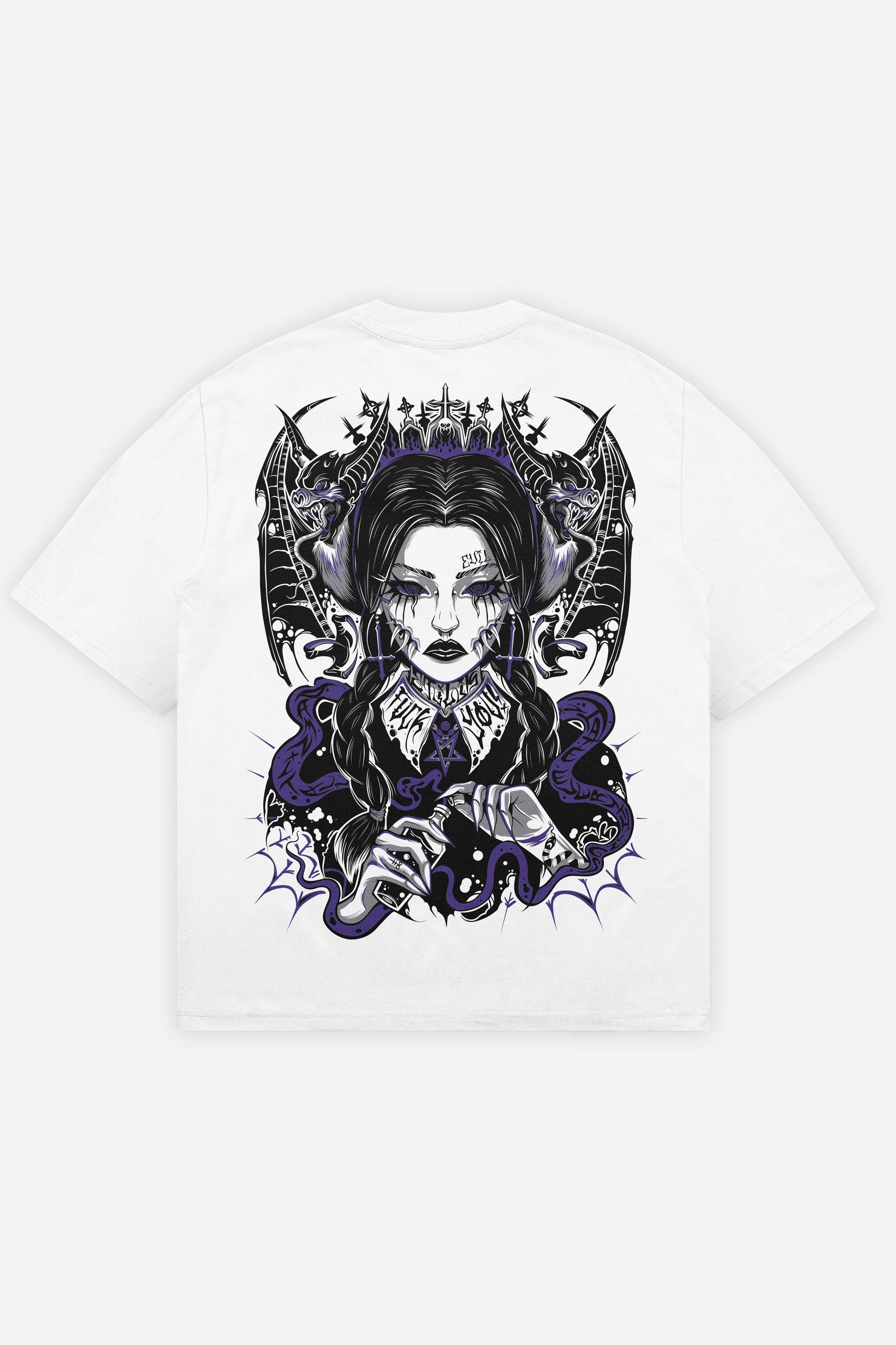 Wednesday T-shirt blanc dos (Oversize)