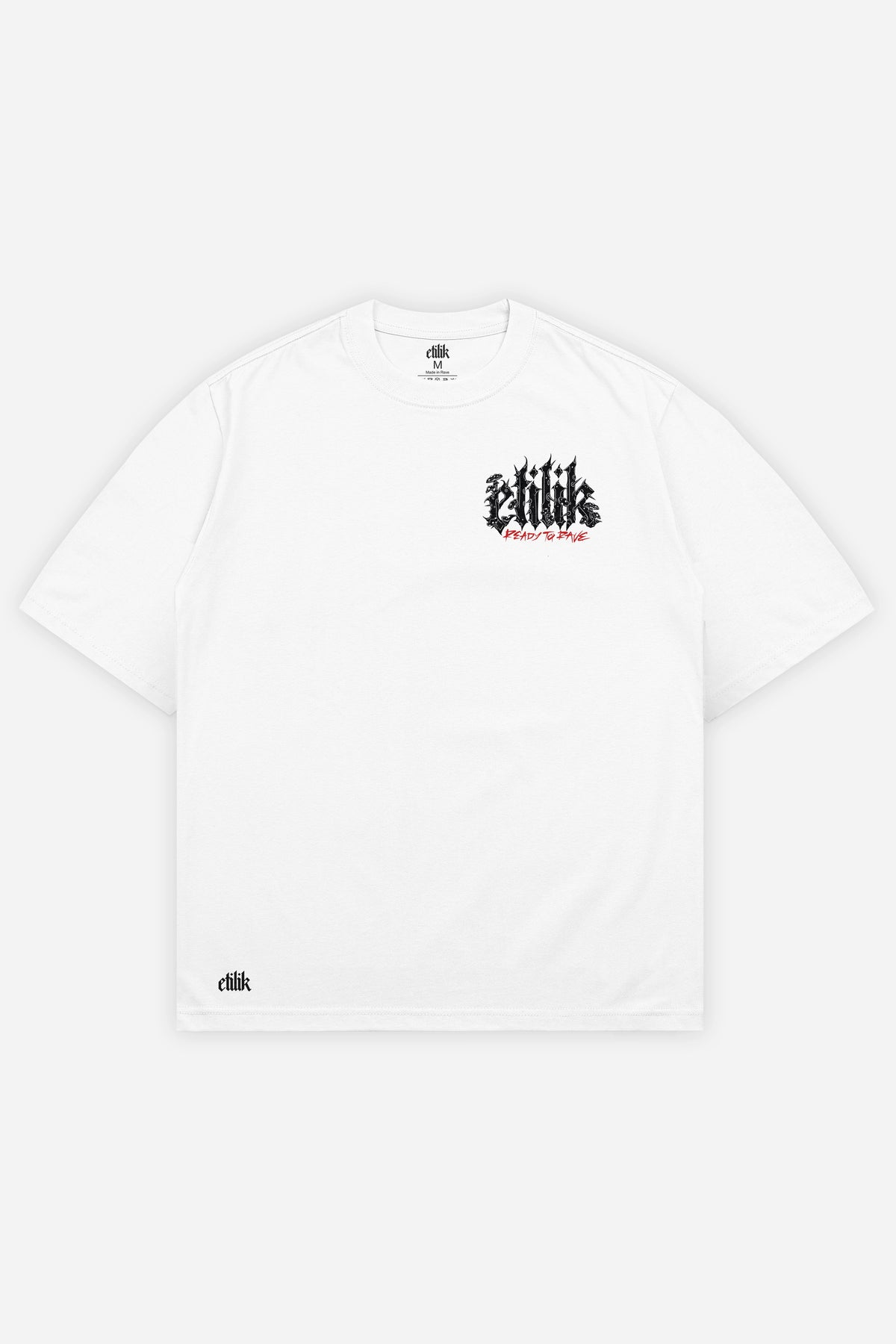 T-shirt We're all mad blanc oversize, face : bootleg Alice au pays des merveilles, Etilik Wear