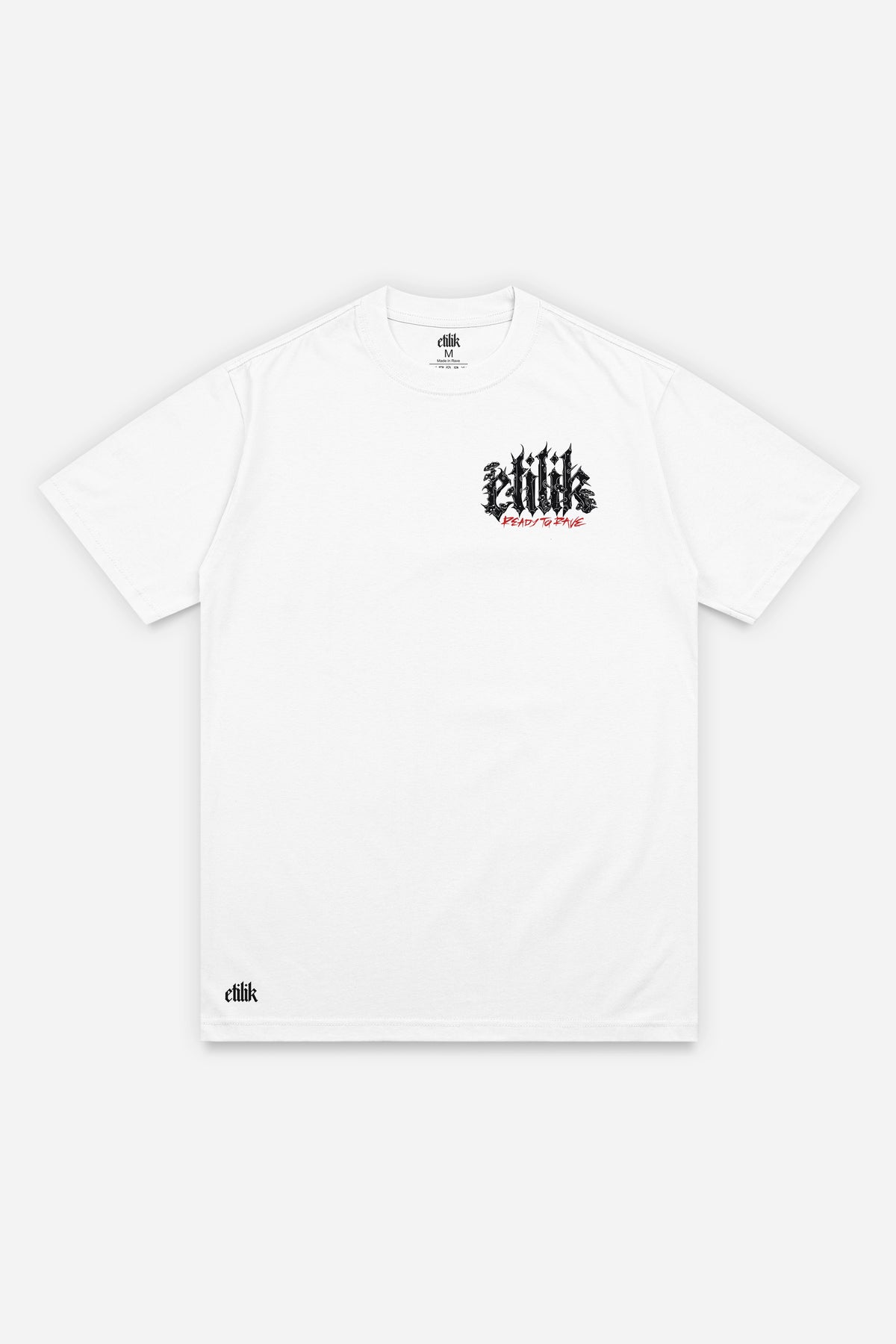 T-shirt We're all mad blanc régular, face : bootleg Alice au pays des merveilles, Etilik Wear