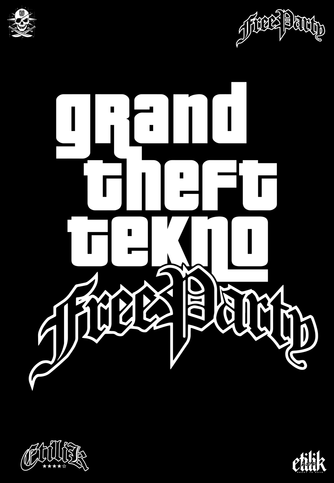 Malla de gran tamaño Grand Theft Tekno