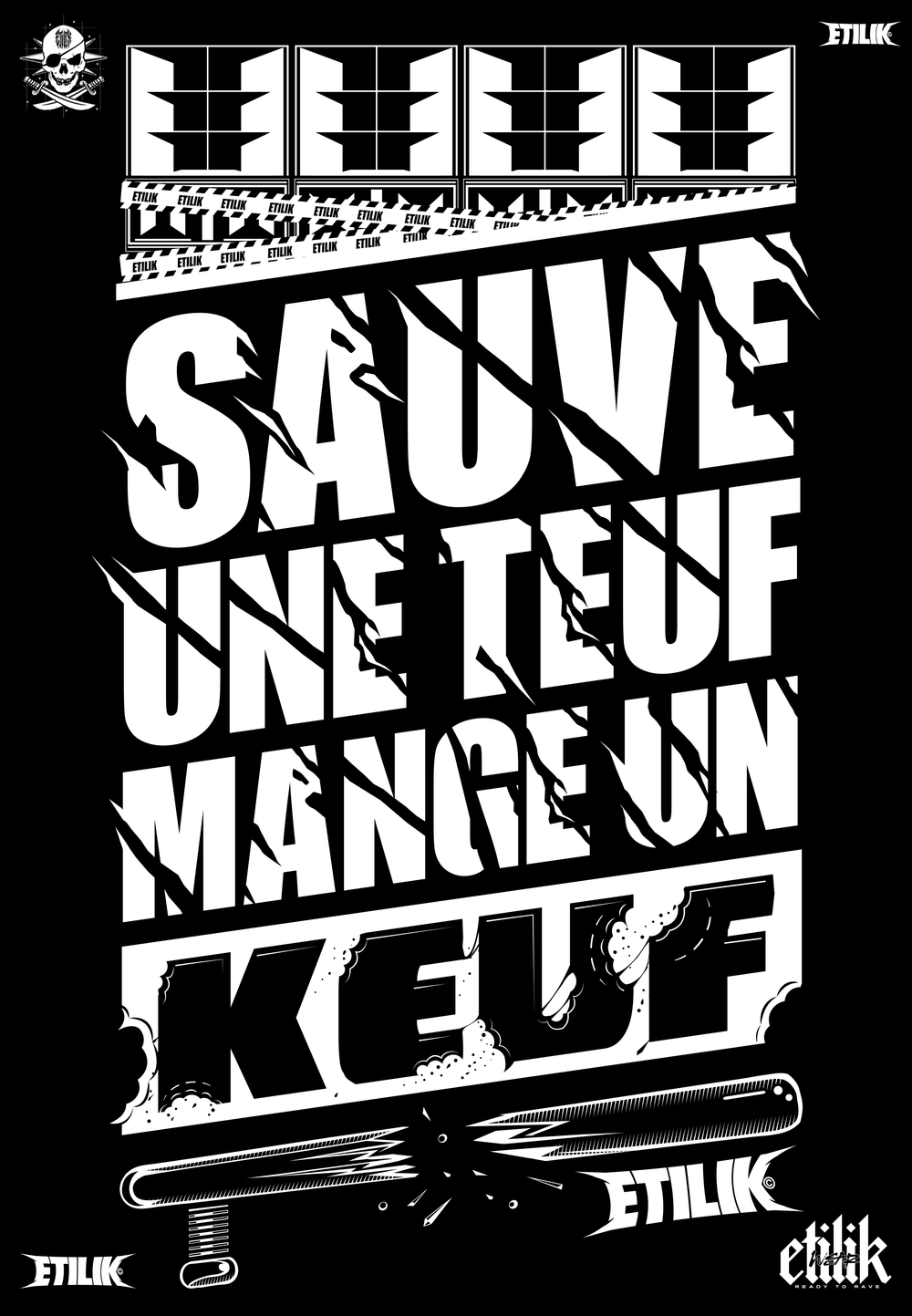 Sauve une teuf mange un keuf - Hoodie - Etilik Wear 