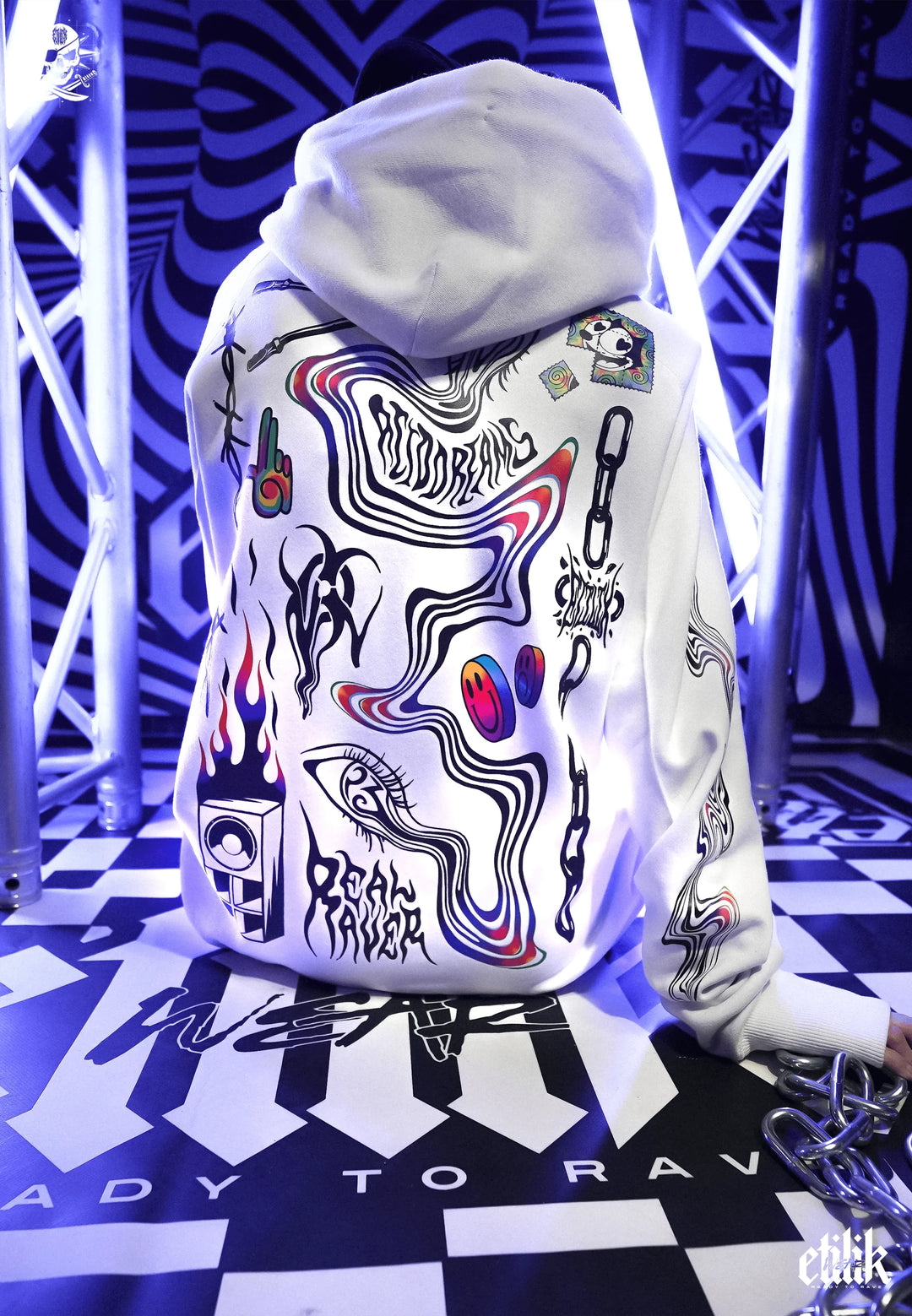 Acid Dreams White - Hoodie - Etilik Wear 